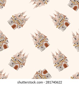 castle , cartoon seamless pattern background