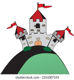 dibujo vectorial de estilo de caricatura de castillo