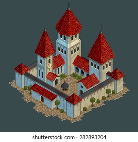castle cartoon  vector illustration icon