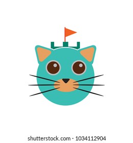 Castle Cat Logo Icon Design