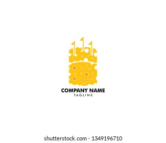 Castle from cheese vector logo design