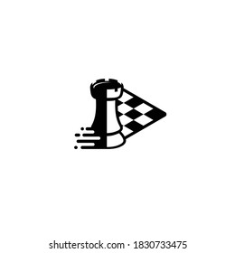 castle chess design logo vector template
