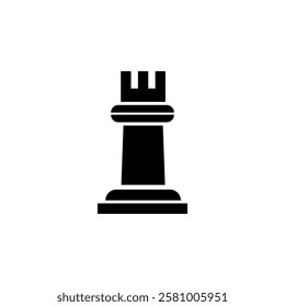 Castle chess icon. vector flat black simple trendy style illustration for web and app..eps