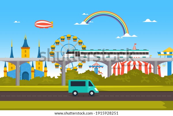 Castle\
Circus Amusement Park Happy Holiday\
Illustration