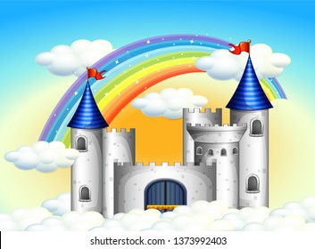 Castle in the clouds illustration