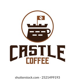 castle coffee flat minimalist logo design