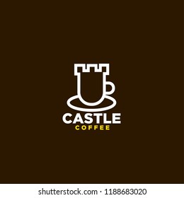 castle coffee logo icon designs vector