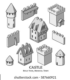 Castle Collection. Set of medieval buildings.