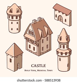 Castle Collection. Set of medieval buildings.