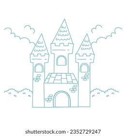 castle coloring for kids and adult