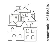 castle for coloring kids vector template