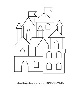 castle for coloring kids vector template