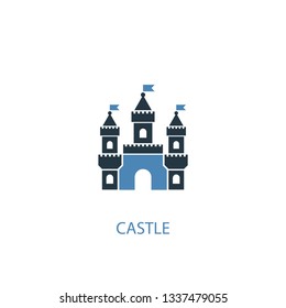 castle concept 2 colored icon. Simple blue element illustration. castle concept symbol design. Can be used for web and mobile UI/UX