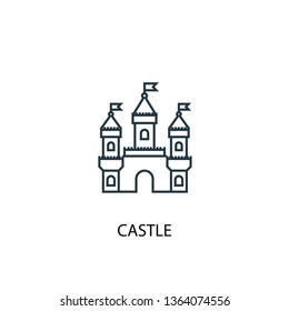 castle concept line icon. Simple element illustration. castle concept outline symbol design. Can be used for web and mobile UI/UX