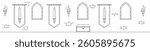 Castle corridor graphic black white medieval sketch long illustration vector 