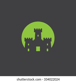 castle cutted identity template icon design element