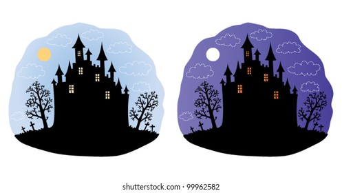 Castle in day and night