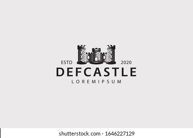 Castle Defense Logo, Old Castle logo vector art illustration