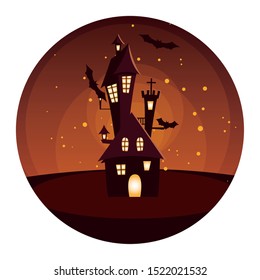 Castle design, Halloween holiday horror scary celebration autumn dark and party theme Vector illustration