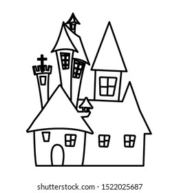 Castle design, Halloween holiday horror scary celebration autumn dark and party theme Vector illustration