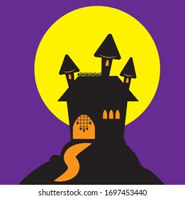 Castle design, Halloween holiday horror scary celebration autumn dark and party theme Vector illustration