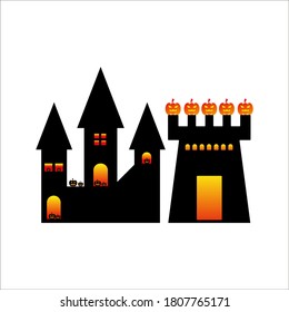 Castle design, Halloween holiday horror scary celebration autumn dark