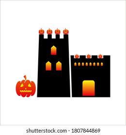 Castle design, Halloween holiday horror scary celebration autumn dark