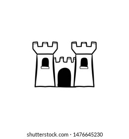 castle doodle hand drawing vector 