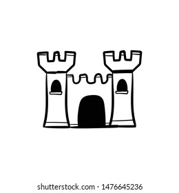 castle doodle hand drawing vector 