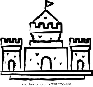 Castle door hand drawn vector illustration