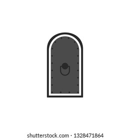 Castle, door, icon in trendy flat style isolated on white background. Door symbol for your web site design, logo, app, UI. Vector illustration, EPS10. - Vector