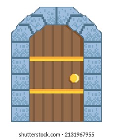 Castle Door Pixel Art Style