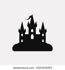 Castle Dracula Halloween icon - Simple Vector Illustration