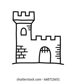 Castle drawing on white background