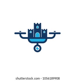 Castle Drone Logo Icon Design