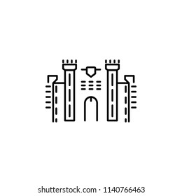 castle dusk style icon. Element of travel icon for mobile concept and web apps. Thin line castle dusk style icon can be used for web and mobile on white background