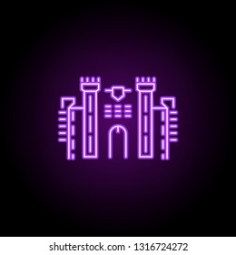 castle dusk style icon. Elements of Summer holiday & Travel in neon style icons. Simple icon for websites, web design, mobile app, info graphics