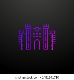 Castle dusk style nolan icon. Elements of summer holiday and travel set. Simple icon for websites, web design, mobile app, info graphics