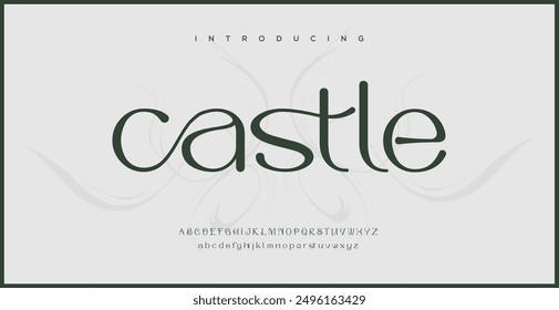 Castle Elegant Font Uppercase Lowercase and Number. Classic Lettering Minimal Fashion Designs. Typography modern serif fonts regular decorative vintage concept. vector illustration