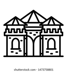 Castle excursion icon. Outline castle excursion vector icon for web design isolated on white background