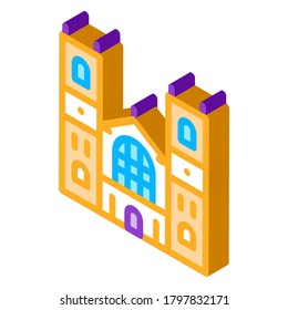 castle facade icon vector. isometric castle facade sign. color isolated symbol illustration