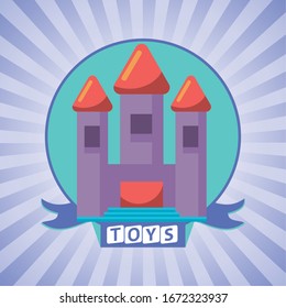 castillo de fantasía de juguete icono ilustración vectorial diseño