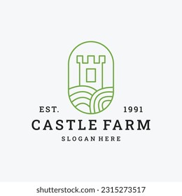 Castle farm logo template vector illustration design