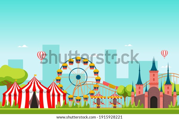 Castle Ferris Wheel Amusement Park Happy
Holiday Illustration