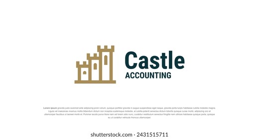Castle finance logo, company business icon