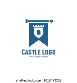 castle flag logo, fort logo