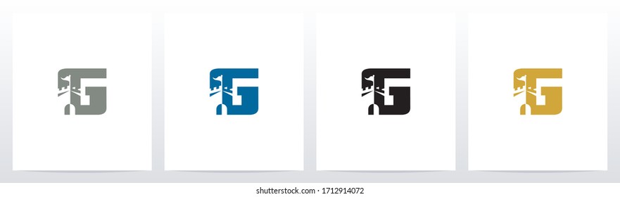Castle With Flag On Letter Logo Design G