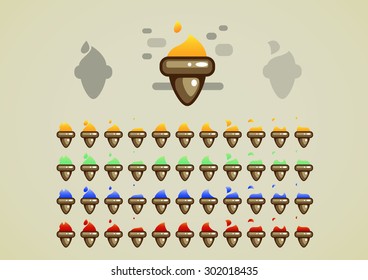 Castle flame animation for video games