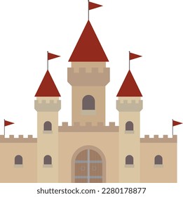 castle flat colored vector illustration