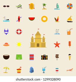 castle flat icon. colored Summer icons universal set for web and mobile